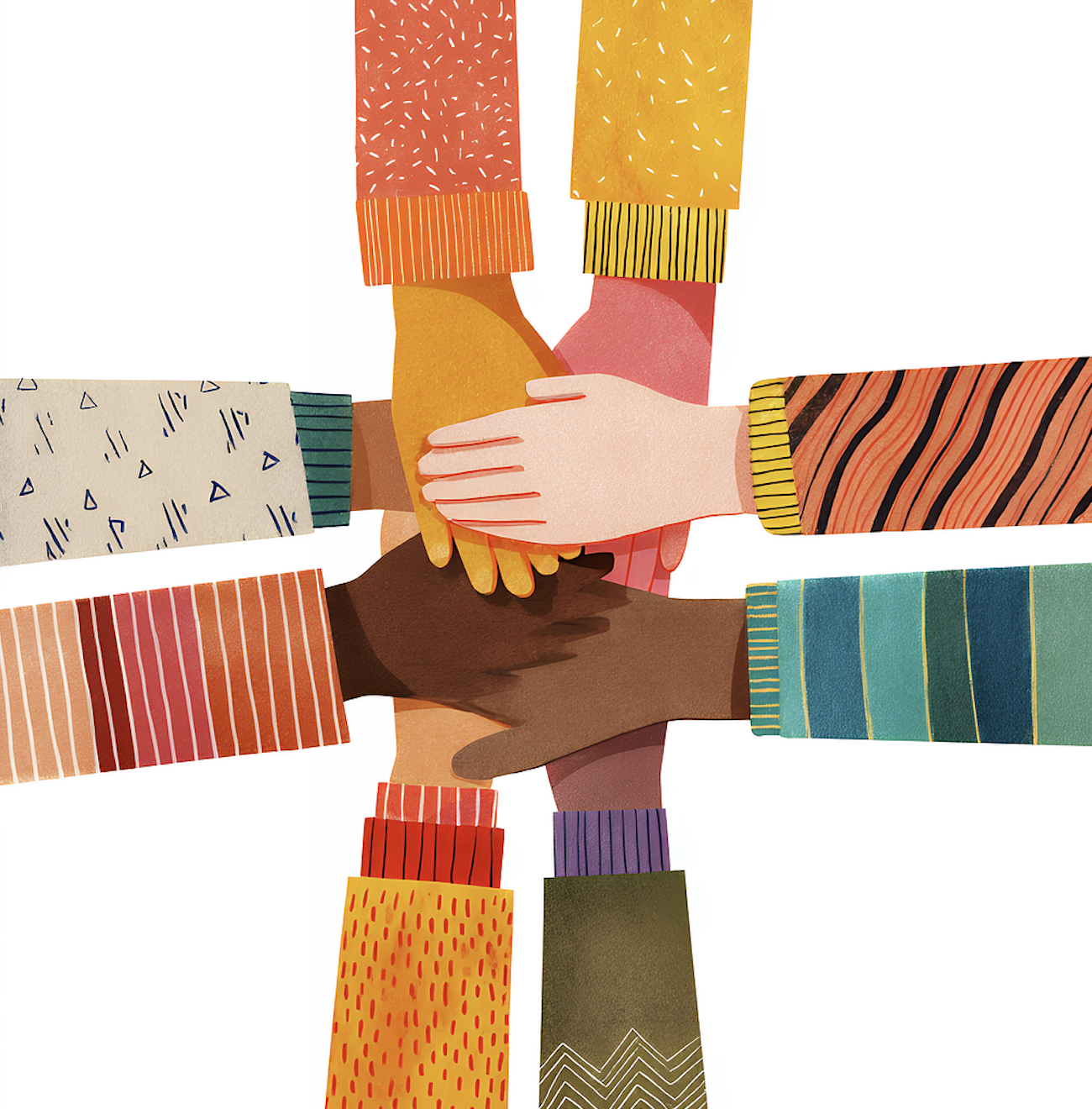 Symbolische Hände - Zusammenhalt und Verständigung